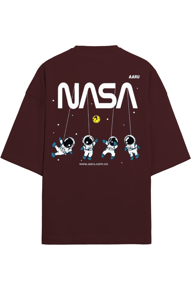 Oversized Terry T-Shirts- Nasa Design