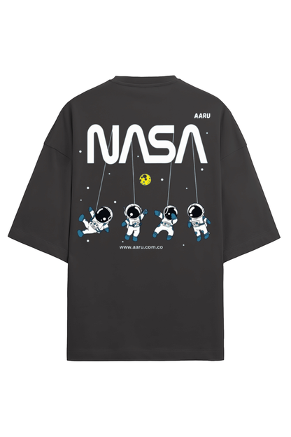 Oversized Terry T-Shirts- Nasa Design