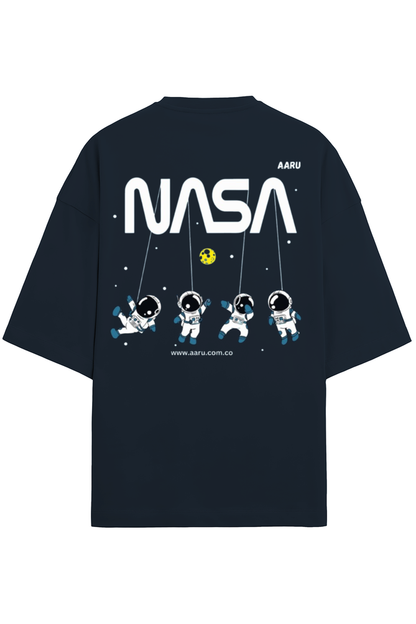 Oversized Terry T-Shirts- Nasa Design