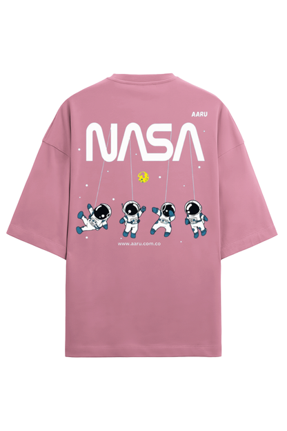 Oversized Terry T-Shirts- Nasa Design